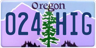 OR license plate 024HIG
