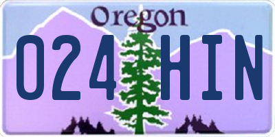 OR license plate 024HIN