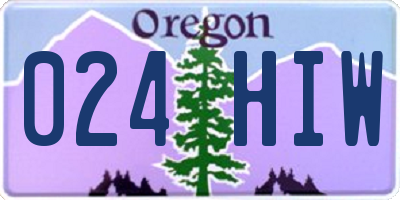 OR license plate 024HIW