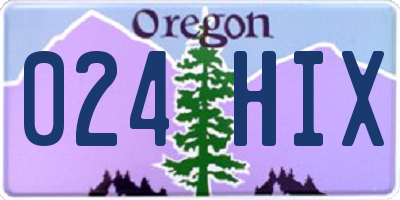 OR license plate 024HIX