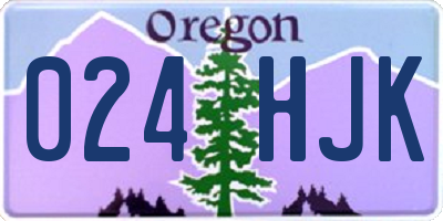 OR license plate 024HJK
