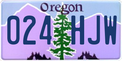 OR license plate 024HJW