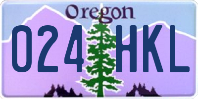 OR license plate 024HKL