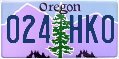 OR license plate 024HKO