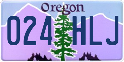 OR license plate 024HLJ