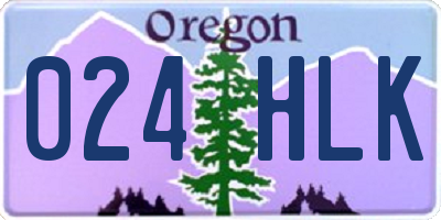 OR license plate 024HLK