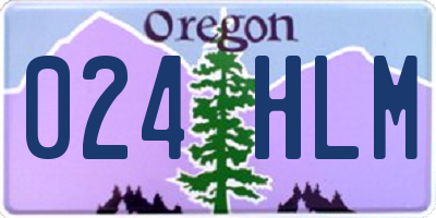 OR license plate 024HLM