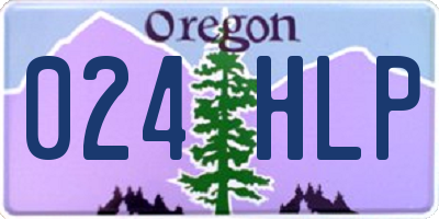 OR license plate 024HLP