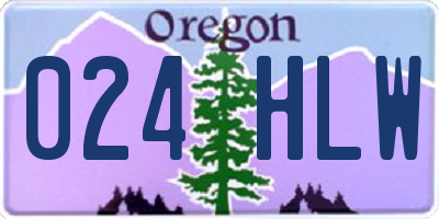 OR license plate 024HLW