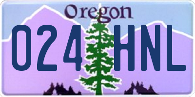 OR license plate 024HNL