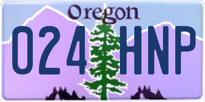 OR license plate 024HNP