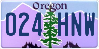 OR license plate 024HNW