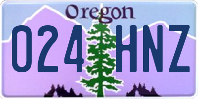 OR license plate 024HNZ