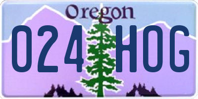 OR license plate 024HOG