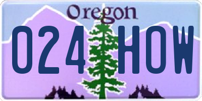 OR license plate 024HOW