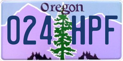 OR license plate 024HPF