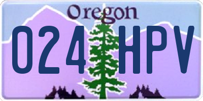 OR license plate 024HPV