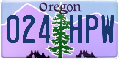 OR license plate 024HPW