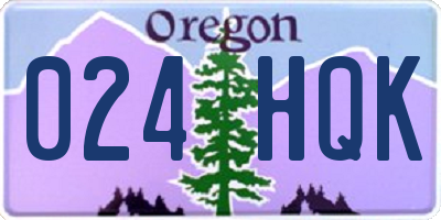OR license plate 024HQK