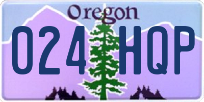 OR license plate 024HQP