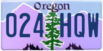 OR license plate 024HQW
