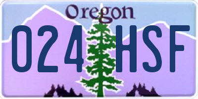 OR license plate 024HSF