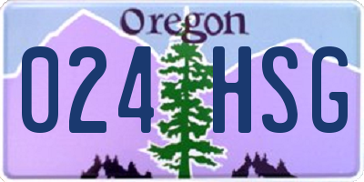 OR license plate 024HSG