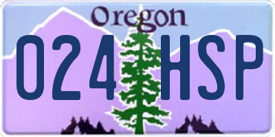 OR license plate 024HSP