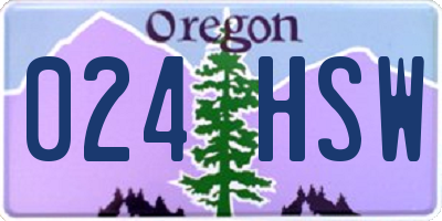OR license plate 024HSW