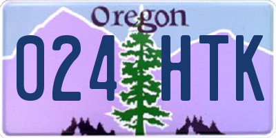 OR license plate 024HTK