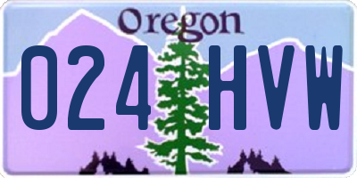 OR license plate 024HVW