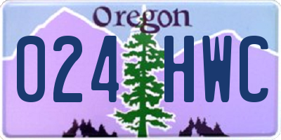OR license plate 024HWC