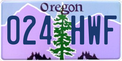 OR license plate 024HWF
