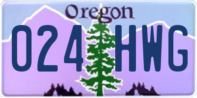 OR license plate 024HWG