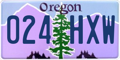 OR license plate 024HXW