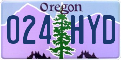 OR license plate 024HYD