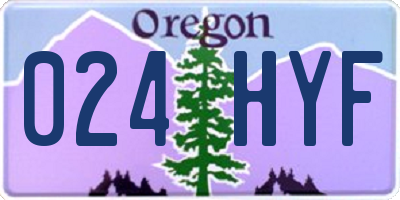 OR license plate 024HYF
