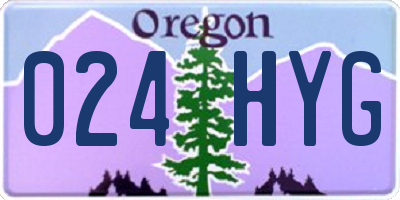 OR license plate 024HYG