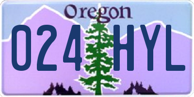 OR license plate 024HYL