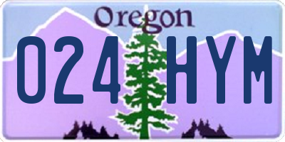 OR license plate 024HYM