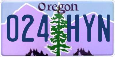 OR license plate 024HYN