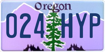 OR license plate 024HYP