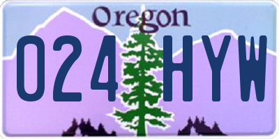 OR license plate 024HYW