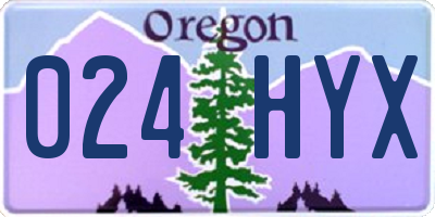 OR license plate 024HYX