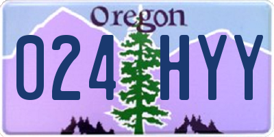 OR license plate 024HYY