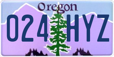 OR license plate 024HYZ