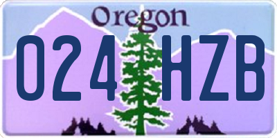 OR license plate 024HZB