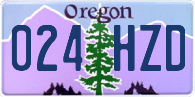OR license plate 024HZD