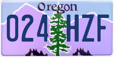 OR license plate 024HZF