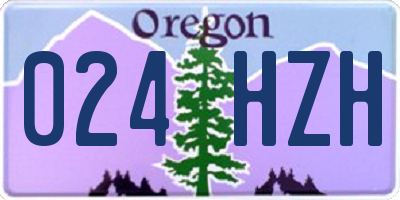 OR license plate 024HZH